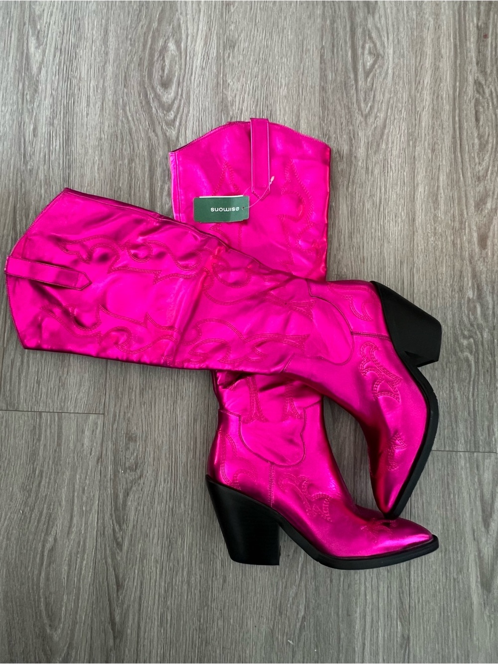 Simons Metallic Hot Pink Western Boots